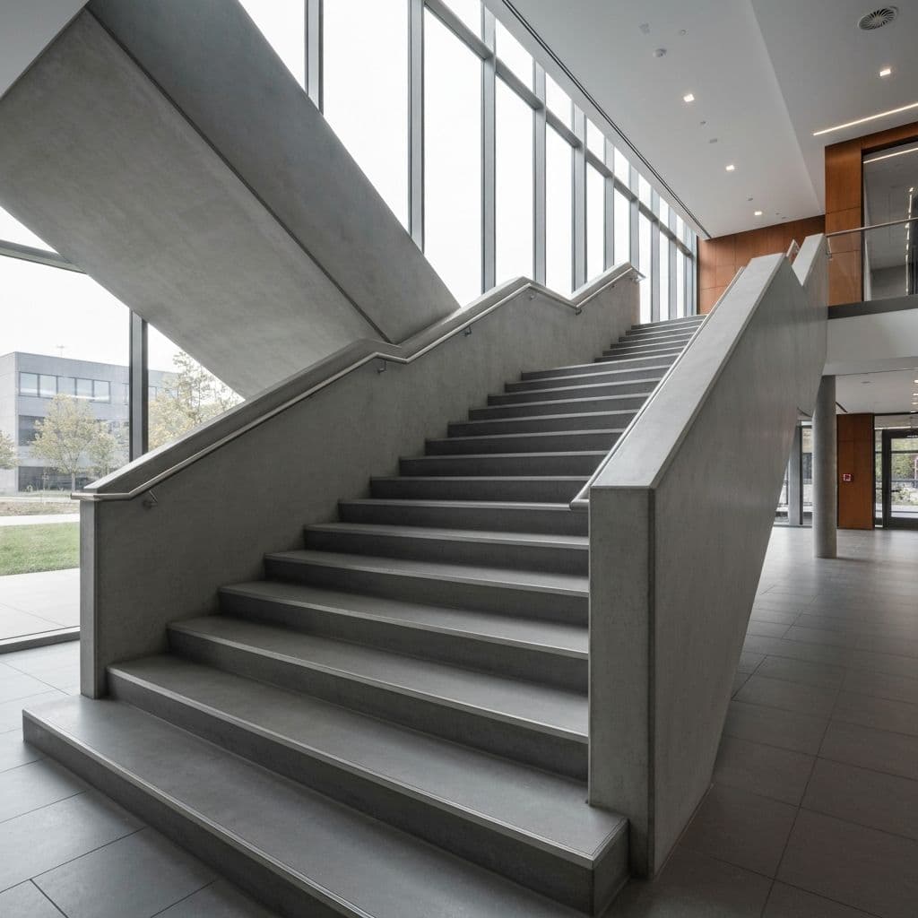 Commercial precast concrete stair treads