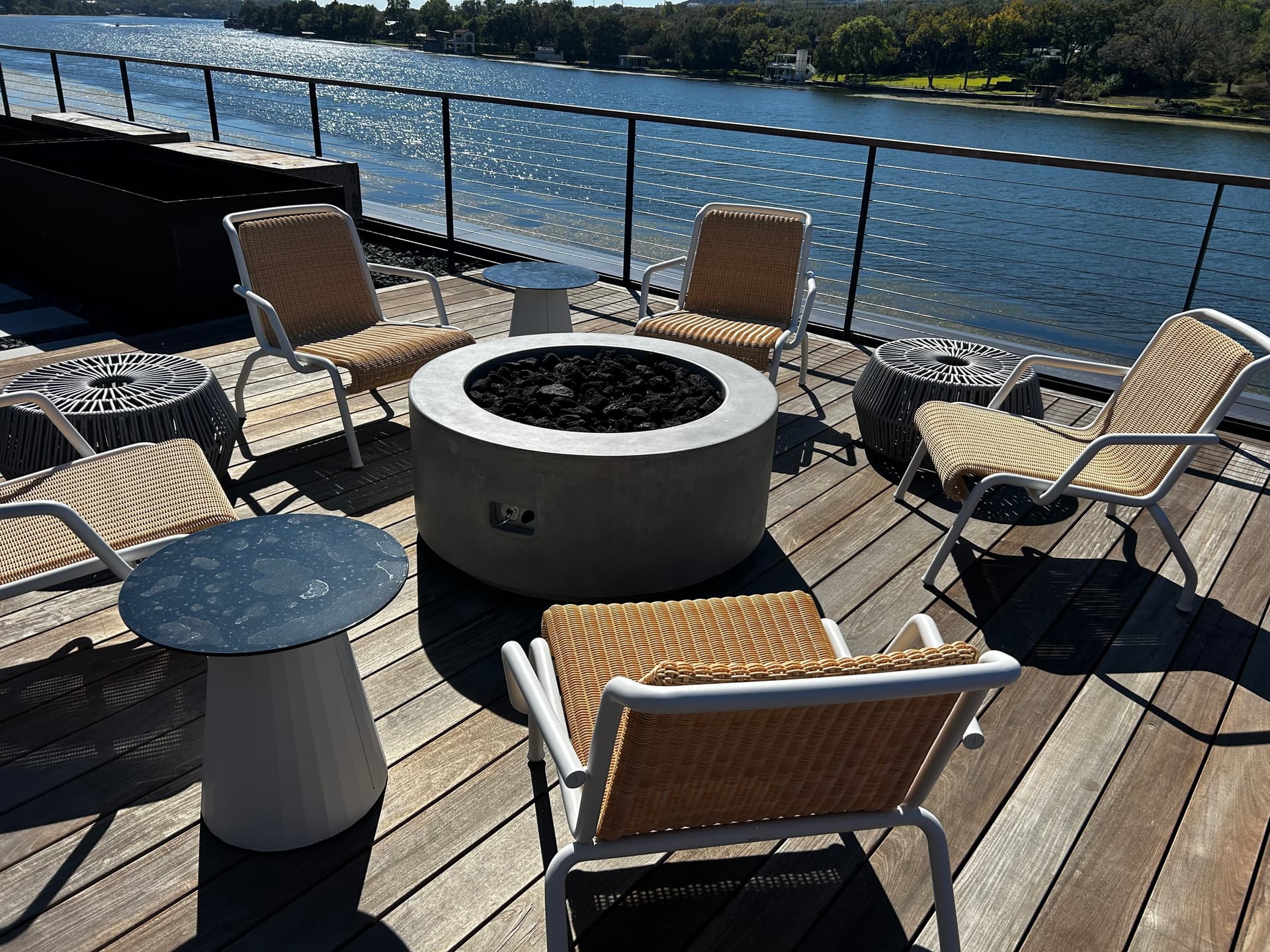 Round concrete fire pit