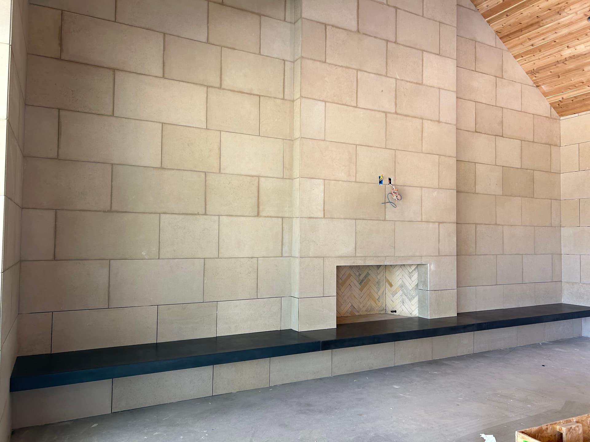 Custom concrete hearth
