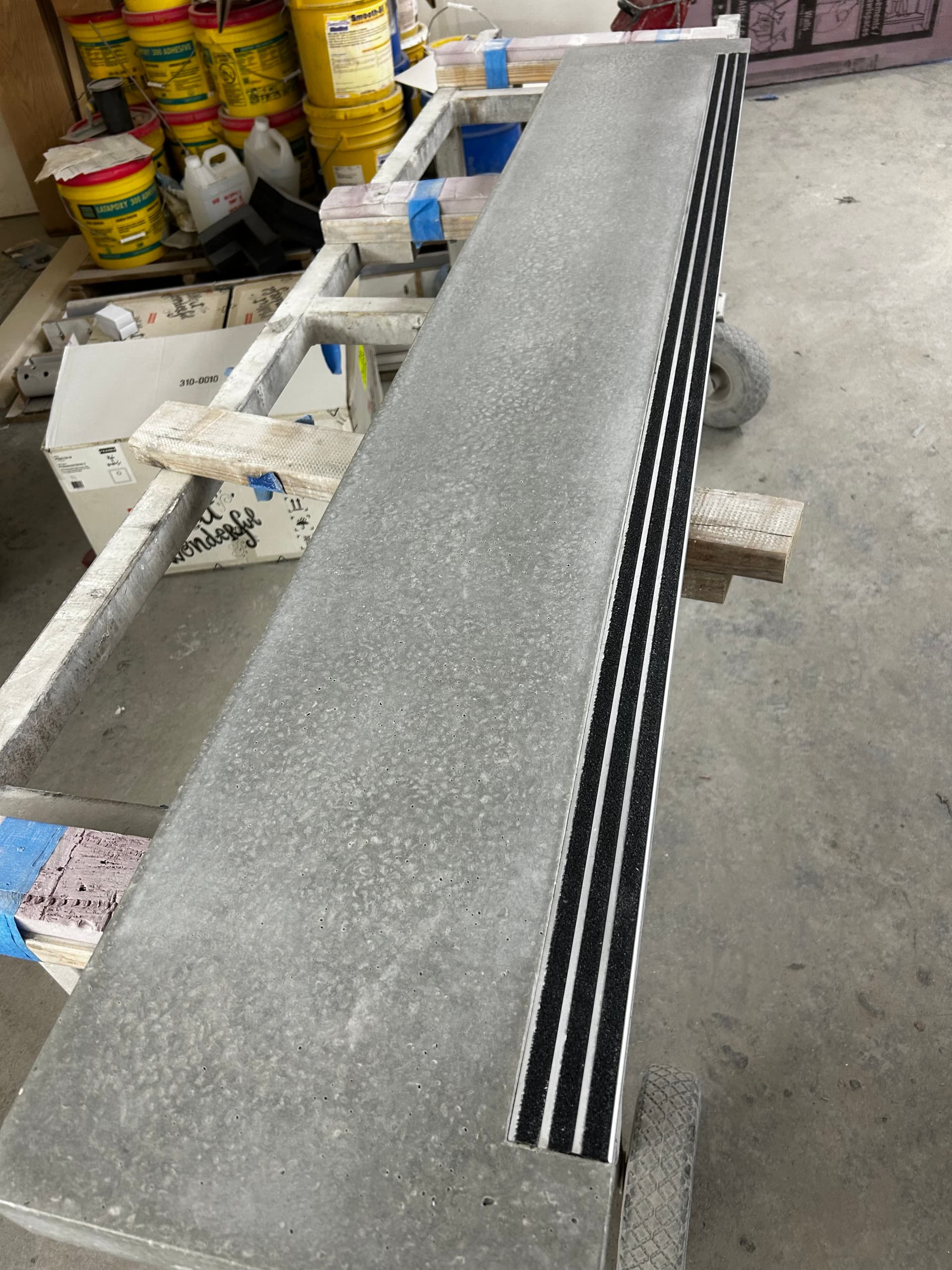 Residential concrete stair treads