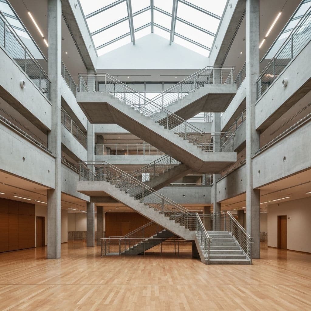 Interior concrete stair application