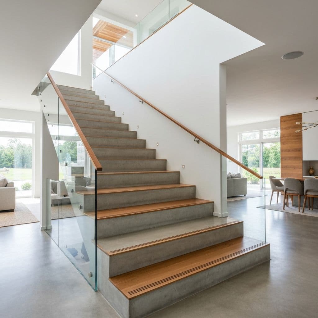 Residential precast concrete stair treads