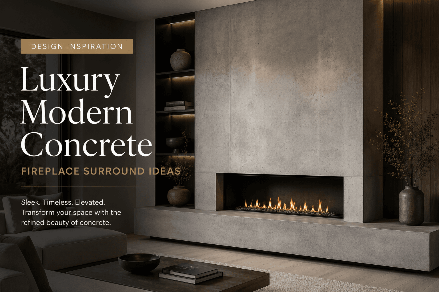 Luxury Modern Concrete Fireplace Surround Ideas